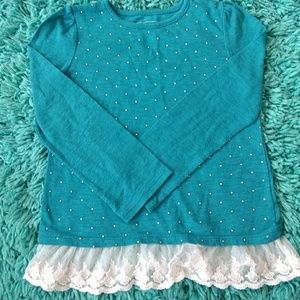 Girls turquoise jeweled shirt-Sonoma size 6